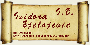 Isidora Bjelojević vizit kartica